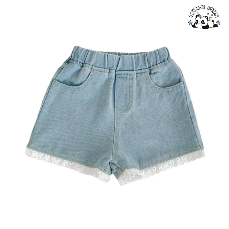 LEZONKIDS - Custom Girl's Summer Jeans Shorts Elastic Waist Kids Denim Shorts for Girls